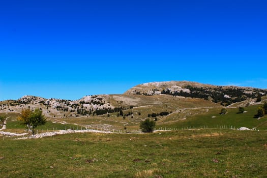 Landscape on the mountain. Autumn. Bjelasnica Mountain, Bosnia and Herzegovina.