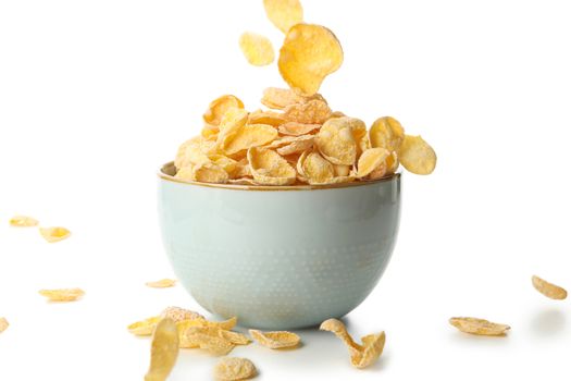 Bowl with muesli isolated on white background