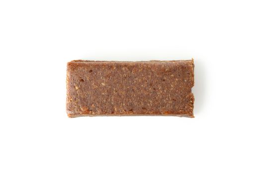 Tasty granola bar isolated on white background