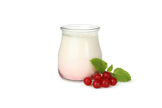 Bottle of sour cream yogurt isolated on white background