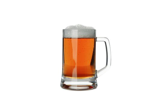 Glass of beer isolated on white background