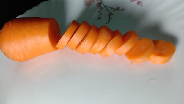 Fresh and delicious and healthy carrots on the plate