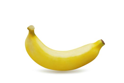 Ripe bananas on the white background.