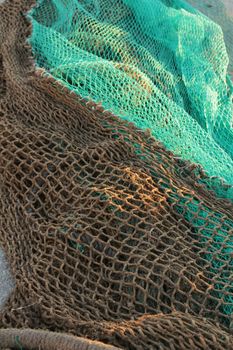 Fishing nets in the dock of Santa Pola, Spain