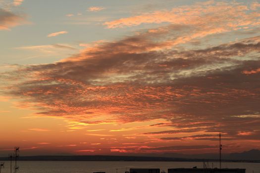 Sunset in Santa Pola, a small fishing village in southern Spain 