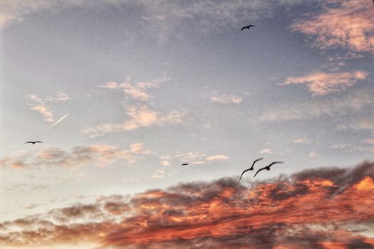Sunset in Santa Pola, a small fishing village in southern Spain 