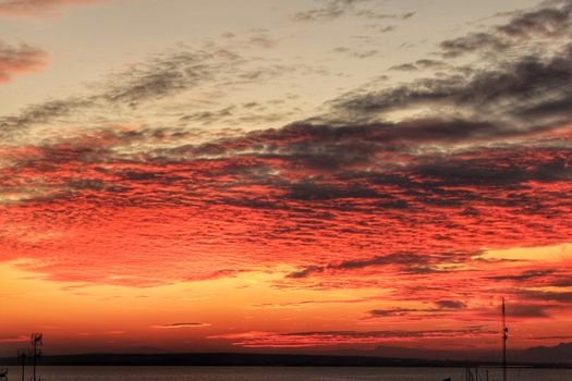 Sunset in Santa Pola, a small fishing village in southern Spain 