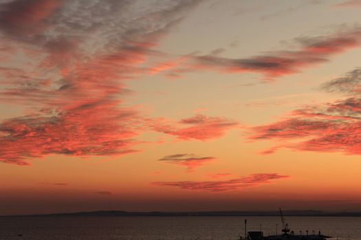 Sunset in Santa Pola, a small fishing village in southern Spain 
