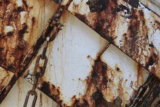 Rusty surface on a fishing boat in Santa Pola