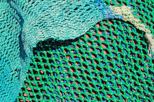 Fishing nets background in the port of Santa Pola, Alicante