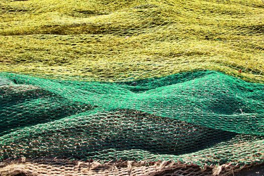 Fishing nets background in the port of Santa Pola, Alicante