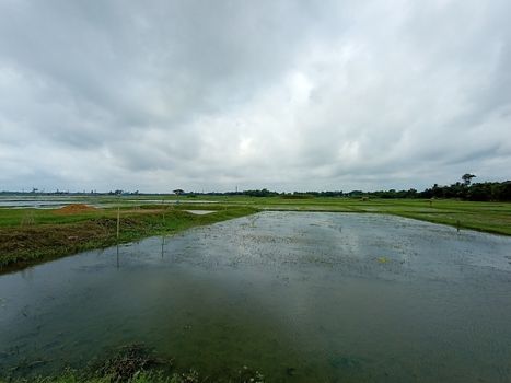 lake and sky view with nature