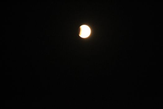 Full moon with partial eclipse in Spain