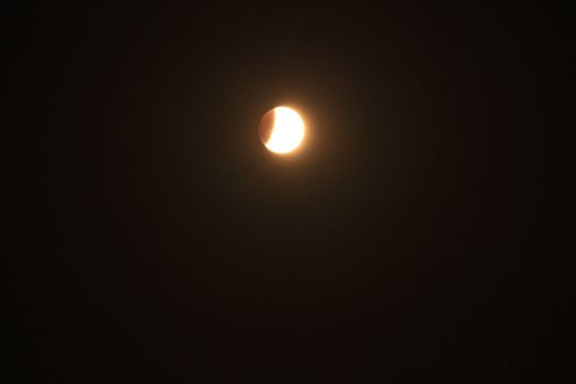 Full moon with partial eclipse in Spain