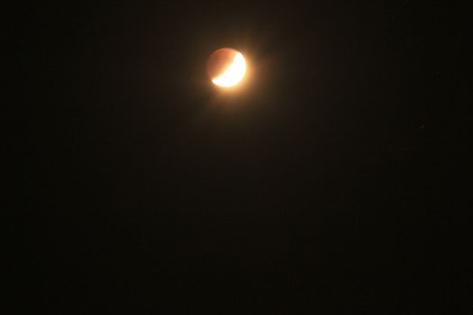 Full moon with partial eclipse in Spain