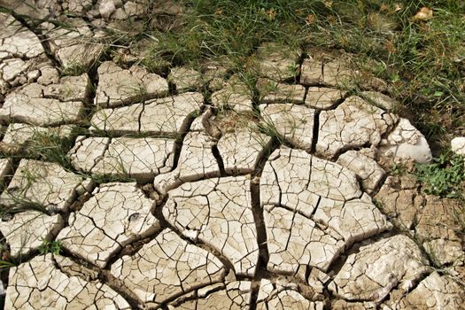 Brown arid and desert land texture showing the drought of the fields in Spain