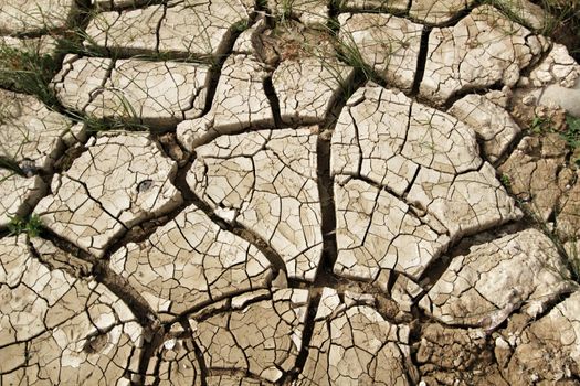 Brown arid and desert land texture showing the drought of the fields in Spain