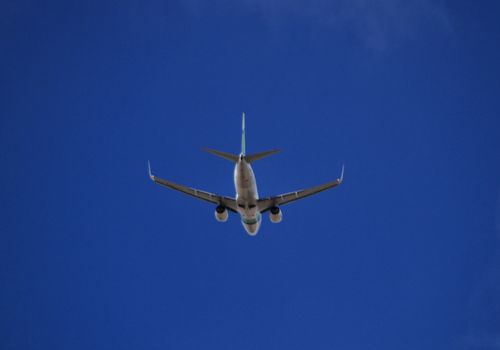 Plane flying with clearly sky in Alicante