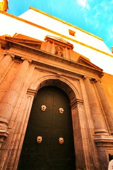 Beautiful facade of the Co-cathedral of Saint Nicholas of Bari in Alicante, Spain