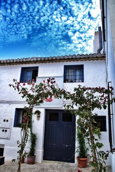 Narrow streets and beautiful white facades in Altea, Alicante, Spain