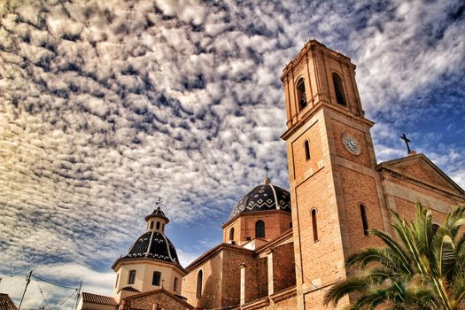 Nuestra señora del Consuelo church in Altea square in summer