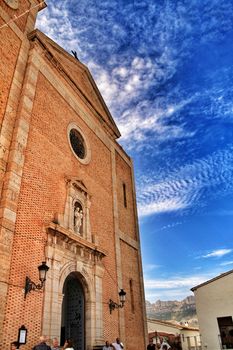 Nuestra señora del Consuelo church in Altea square in summer