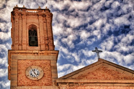 Nuestra señora del Consuelo church in Altea square in summer