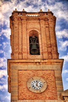 Nuestra señora del Consuelo church in Altea square in summer