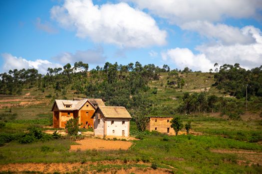 Homes of locals on the island of Madagascar