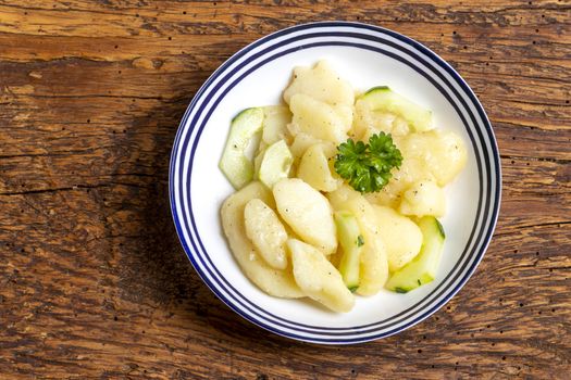 overview of a bavarian potato salad