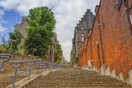 Montagne de Bueren, 374-step staircase in Liege, Belgium