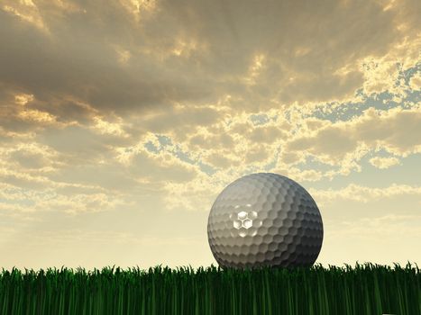 Golf Day Scene. 3D rendering