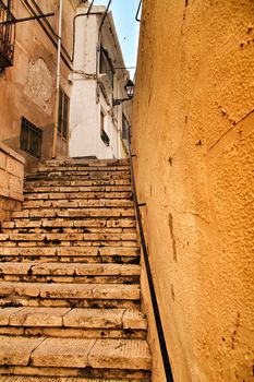 Narrow streets in Jijona village in Alicante province, Spain.