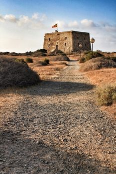 Fortress castle in Tabarca Island, Alicante, Spain in summer