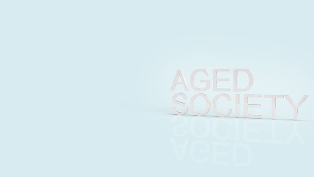 The aged society word on blue background for society content 3d rendering.
