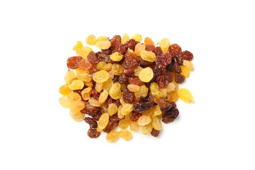 Bunch of raisins isolated on white background