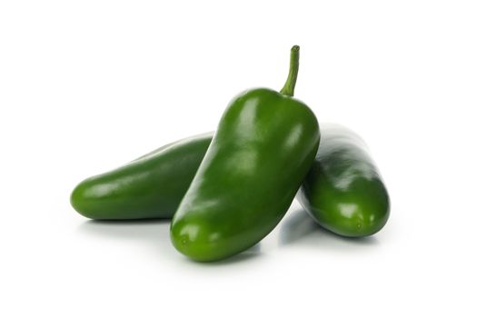 Fresh green pepper isolated on white background