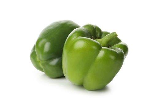 Fresh green pepper isolated on white background