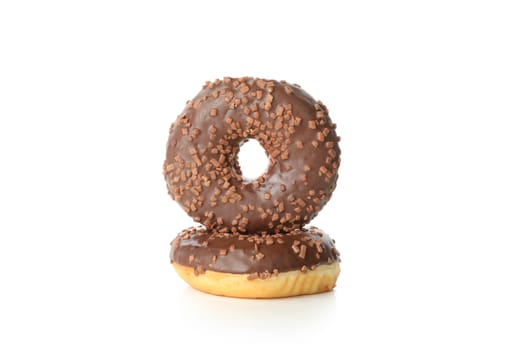 Tasty baked donuts isolated on white background