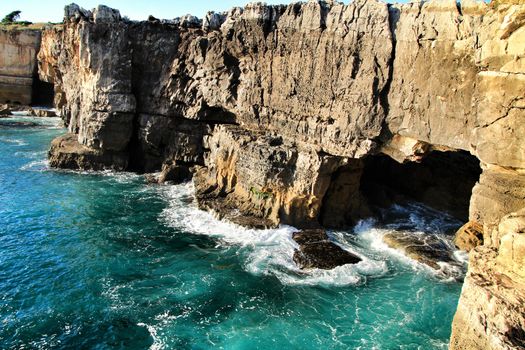 Beautiful cliff formation close to Cascais called The Boca do Inferno
