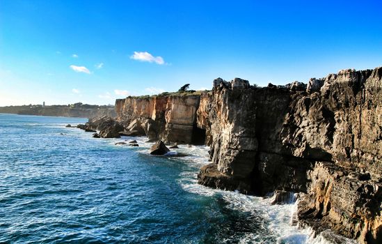 Beautiful cliff formation close to Cascais called The Boca do Inferno