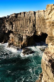 Beautiful cliff formation close to Cascais called The Boca do Inferno