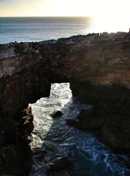 Beautiful cliff formation close to Cascais called The Boca do Inferno
