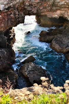 Beautiful cliff formation close to Cascais called The Boca do Inferno