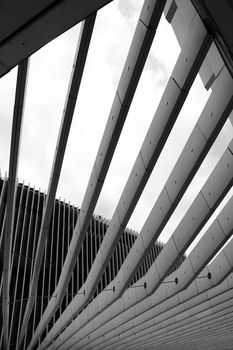 Black and white modern structure building photography in Lisbon