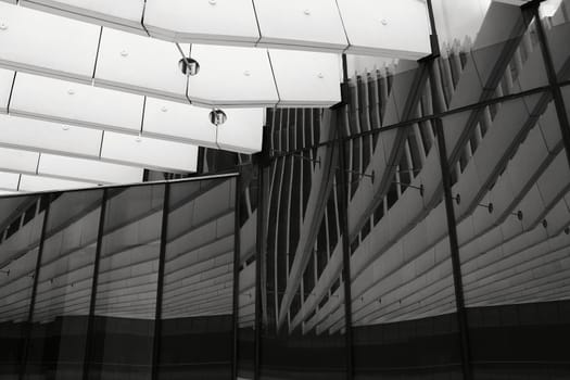 Black and white modern structure building photography in Lisbon