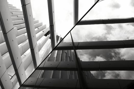 Black and white modern structure building photography in Lisbon