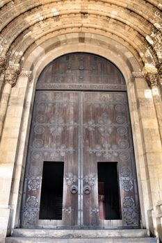 A Se Cathedral entrance in Lisbon city