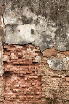 Old and damaged wall texture with old white paint