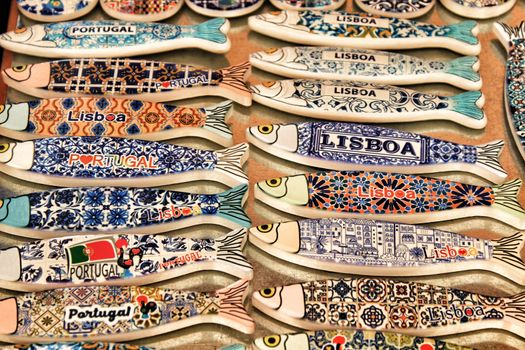 Fridge souvenir magnets imitating portuguese sardines for sale